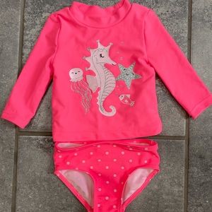 Carter’s baby girl seahorse rash guard swimsuit